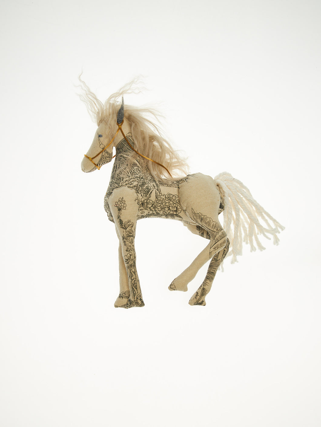 Small Beige Toile Horse