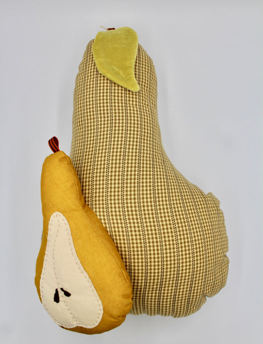 Checkered Brown Double Pear Pillow