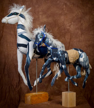 Blue & White Striped Mustang /Large